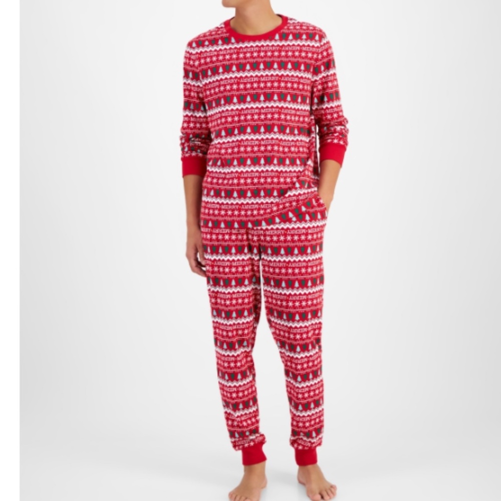 Holiday Lane Men's Merry Mix It Cotton Matching Family Pajamas Set, Size S NWT